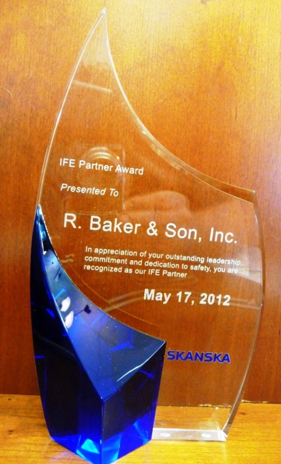 R. Baker & Son Recognized by Skanska for Safety Commitment