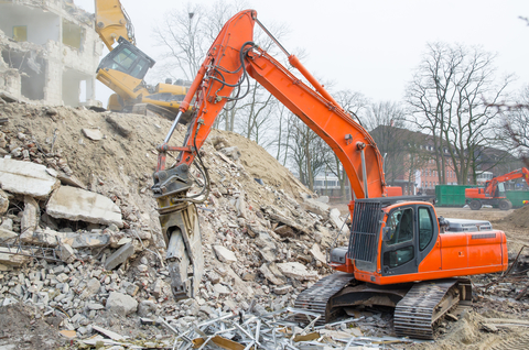 Demolition contractor doing environmental cleanup