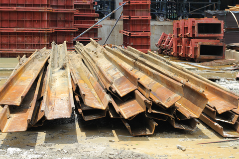 scrap metal at demolition site