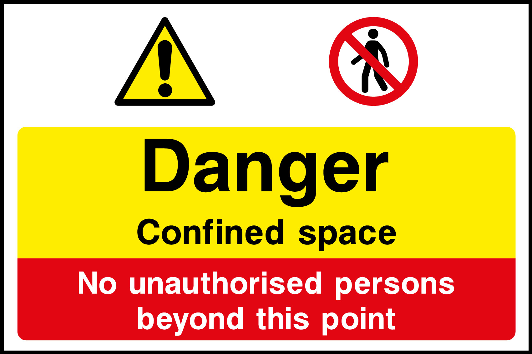 Confined Space Warning Sign