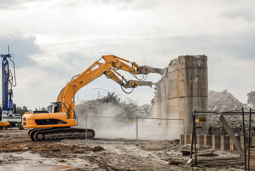 excavator for demolition and rigging equipment