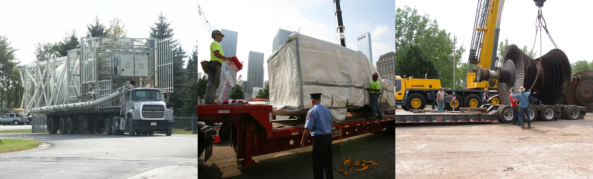 wide load trucking, rigging equipment onto a truck for warehousing and asset recovery