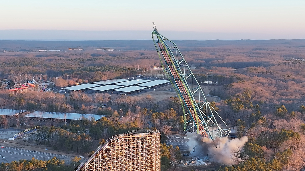 R. Baker used 36.8 pounds of explosives in the controlled demolition project in NJ.